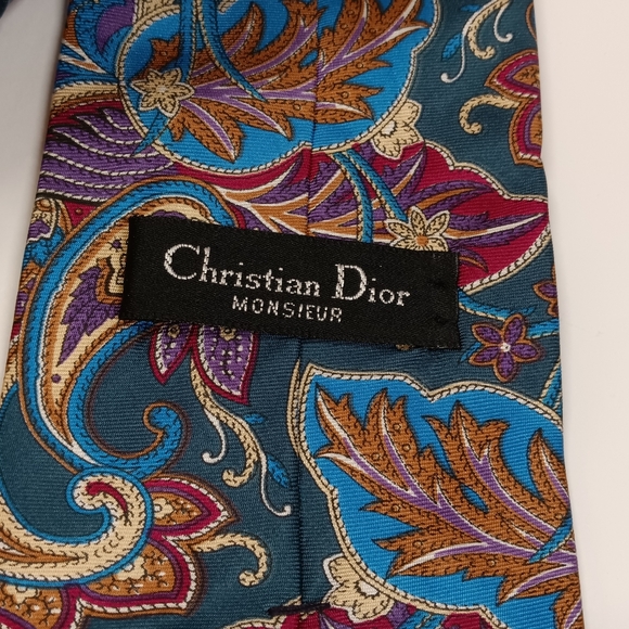 Vintage Christian Dior Silk Paisley Necktie - Picture 6 of 7
